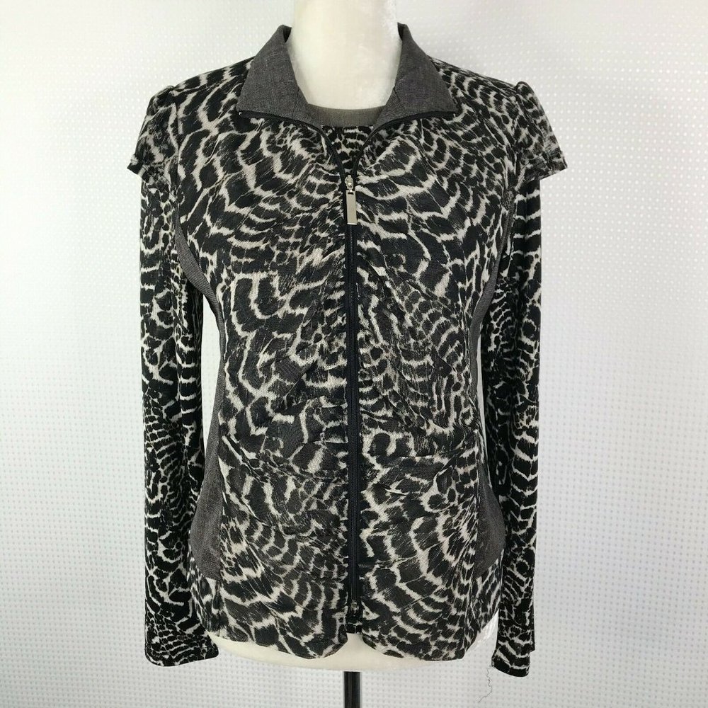 Damee Inc Twinset Small S Leopard Zip Jacket 2 Pc